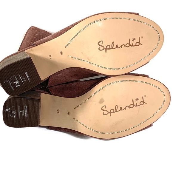 Splendid Daina Open Toe Brown Suede Booties Sz 10 - Picture 12 of 14